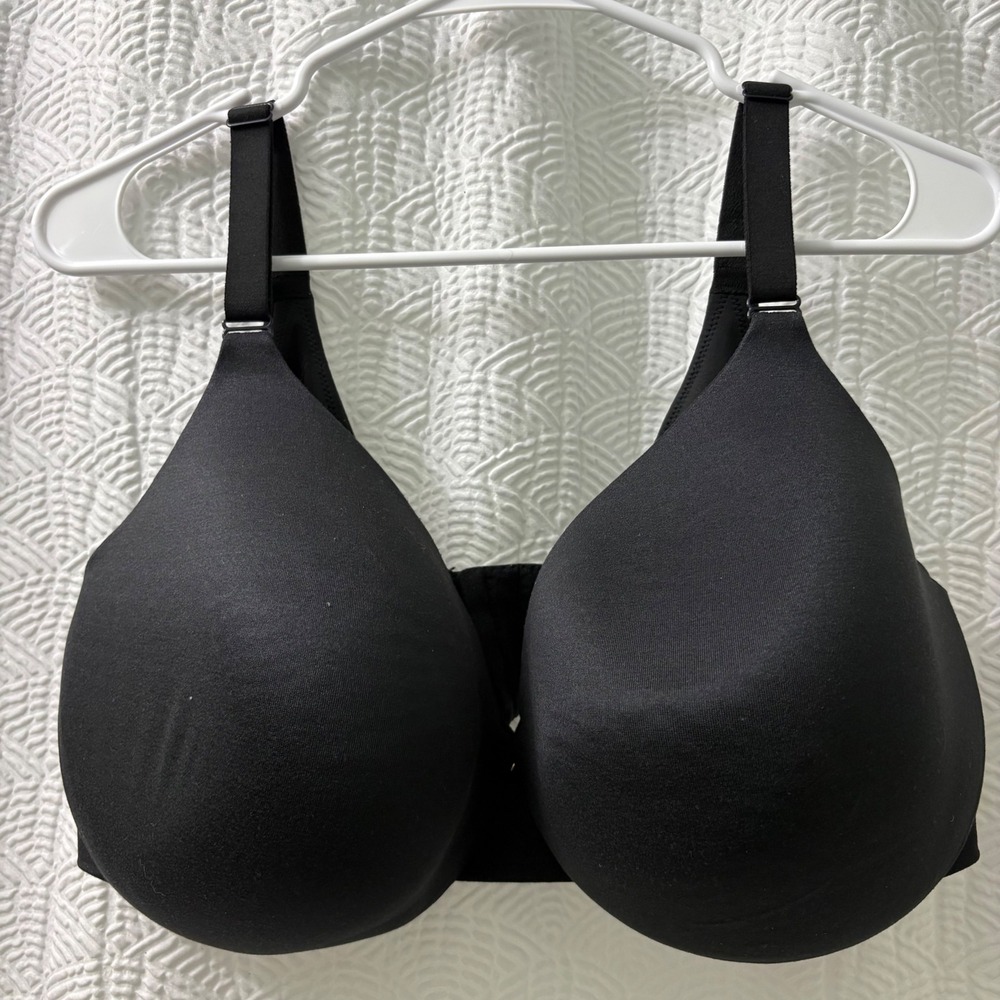 Cacique Black Full Coverage Lightly Lined‎ Back Smoother Bra 38G